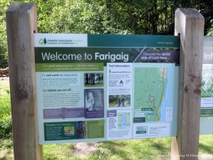 Signboard for a forest trail on the banks of Loch Ness