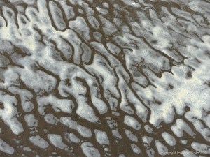 Natural patterns of sea foam on the beach
