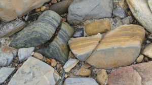 Interesting beach stones at Waulkmill Bay in Mainland, Orkney