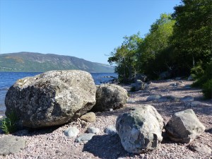 Boulders on the bank of Loch Ness