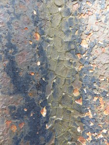 Textures produced by weathering on corrugated iron