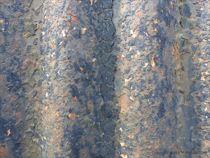 Textures produced by weathering on corrugated iron