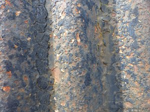 Textures produced by weathering on corrugated iron