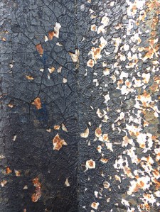 Textures produced by weathering on corrugated iron