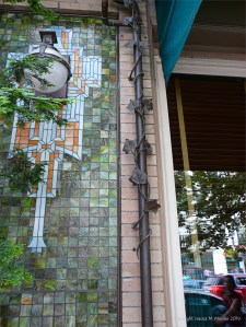 Historic coloured glass window panes