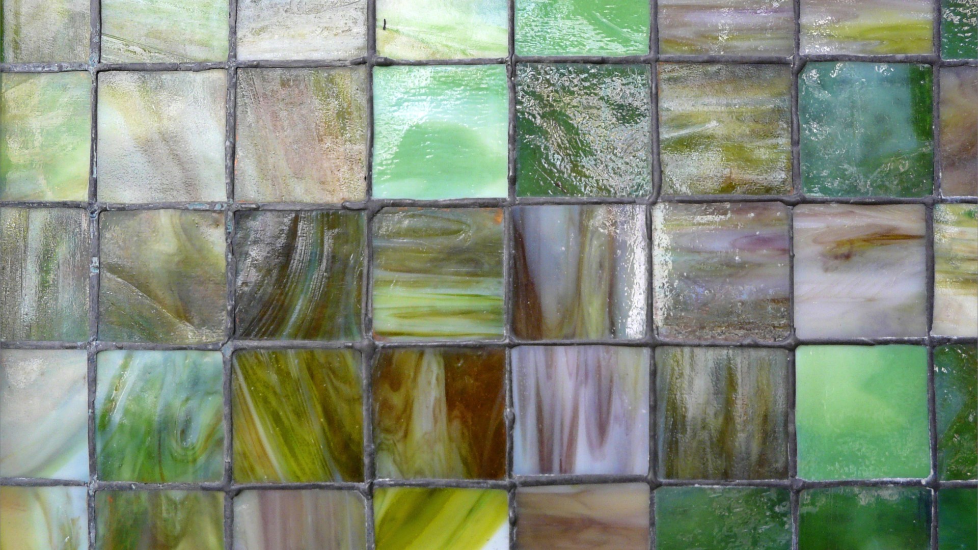 Historic coloured glass window panes