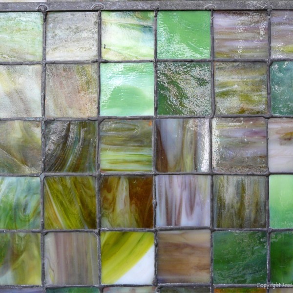 Historic coloured glass window panes