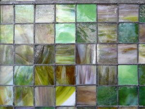 Historic coloured glass window panes