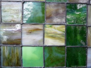 Historic coloured glass window panes