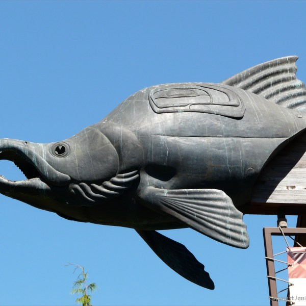 Salmon sculpture