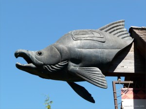 Salmon sculpture