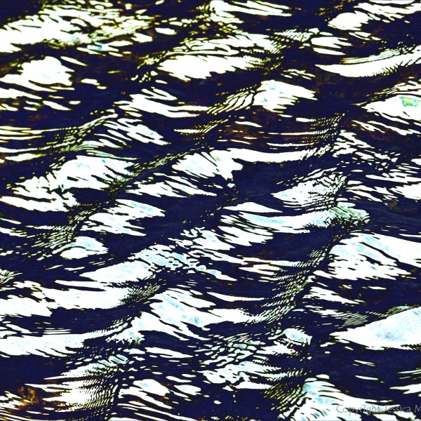Variation in natural water ripple and reflection pattern
