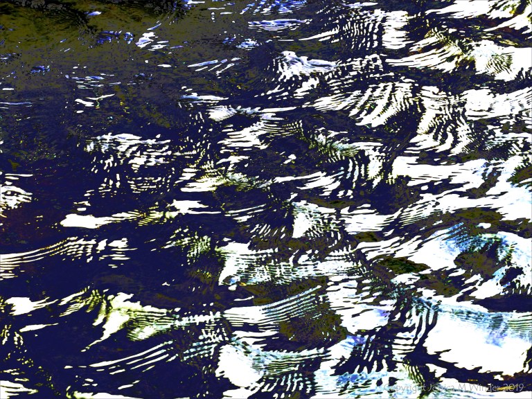 Variation in natural water ripple and reflection pattern