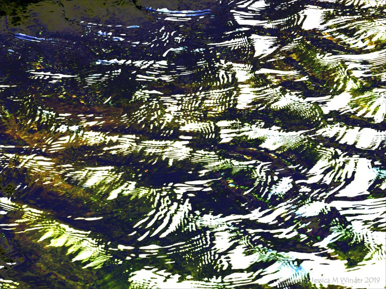 Variation in natural water ripple and reflection pattern