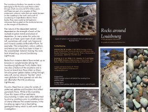 Leaflet about rocks in the Louisbourg area of Cape Breton