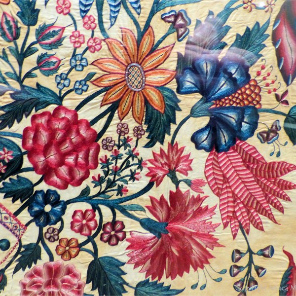 18th century Indian embroidered flowers