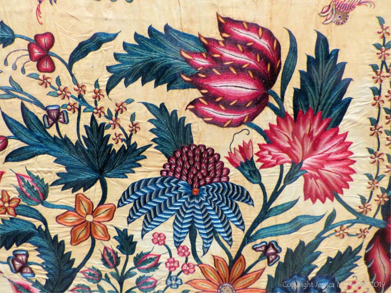 18th century Indian embroidered flowers