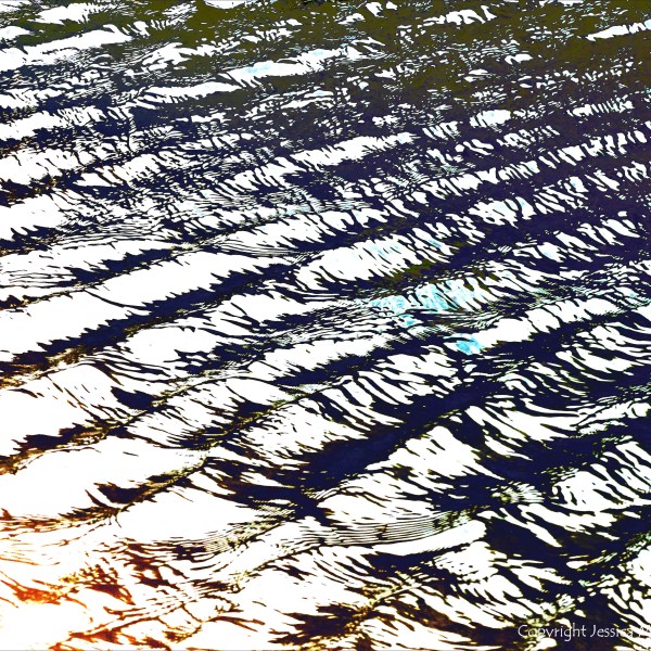 Variation in natural water ripple and reflection pattern