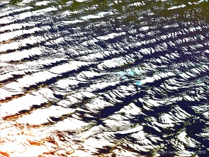 Variation in natural water ripple and reflection pattern
