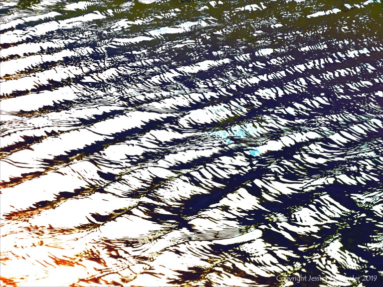 Variation in natural water ripple and reflection pattern