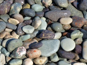 Pebbles at Gun Landing Cove in Cape Breton, Nova Scotia