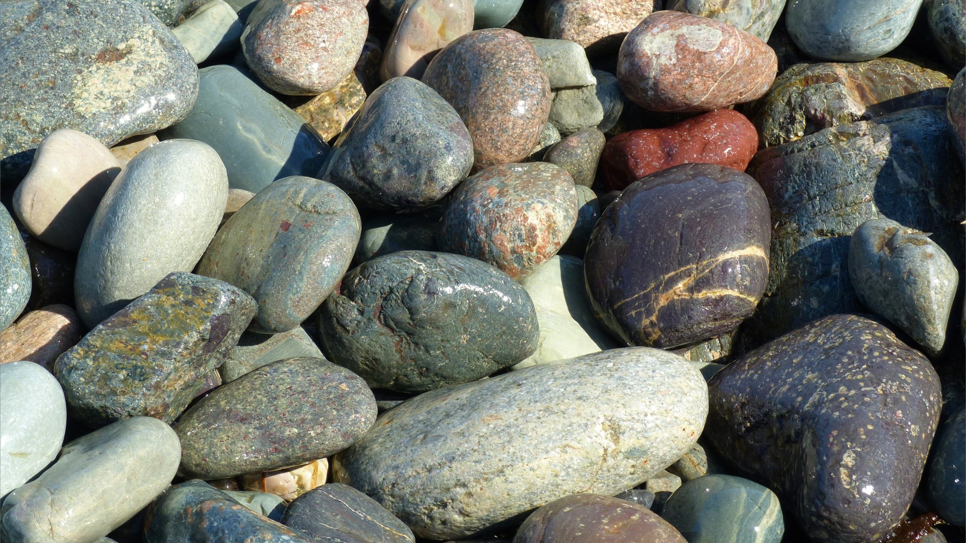 Pebbles at Gun Landing Cove in Cape Breton, Nova Scotia