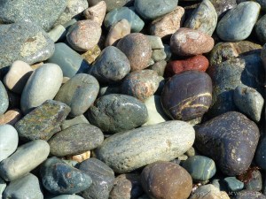 Pebbles at Gun Landing Cove in Cape Breton, Nova Scotia