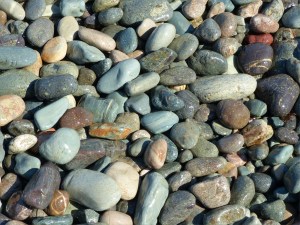 Pebbles at Gun Landing Cove in Cape Breton, Nova Scotia