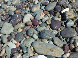 Pebbles at Gun Landing Cove in Cape Breton, Nova Scotia