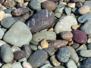Pebbles at Gun Landing Cove in Cape Breton, Nova Scotia