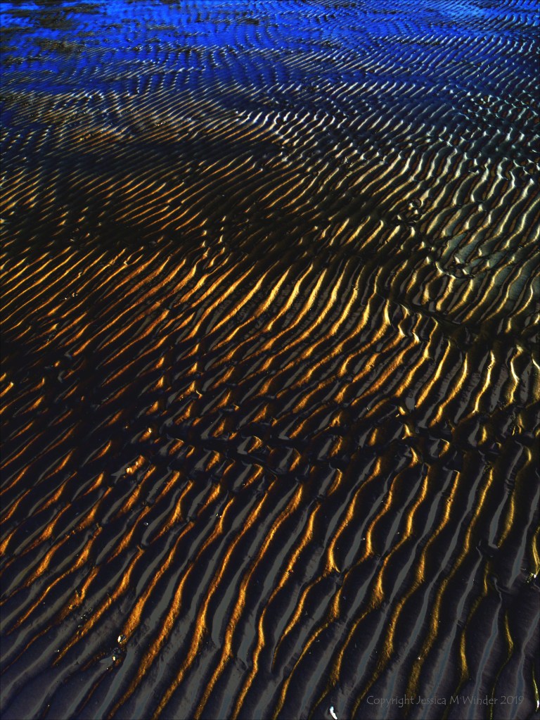 Abstract enhanced photograph of sand ripple patterns