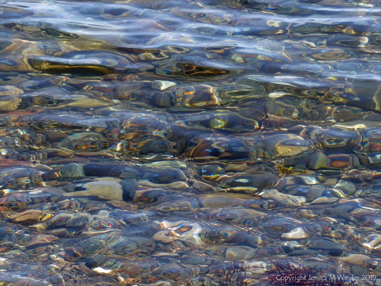 Shallow water on the beach at Crystal Cliffs in Nova Scotia