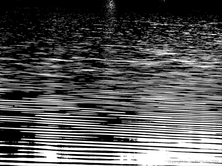 Natural water ripple patterns in black and white