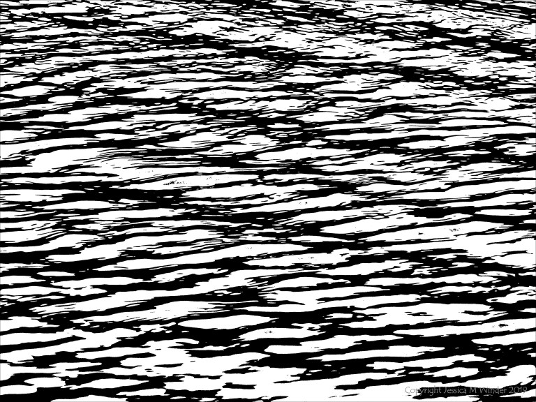 Natural water ripple patterns in black and white