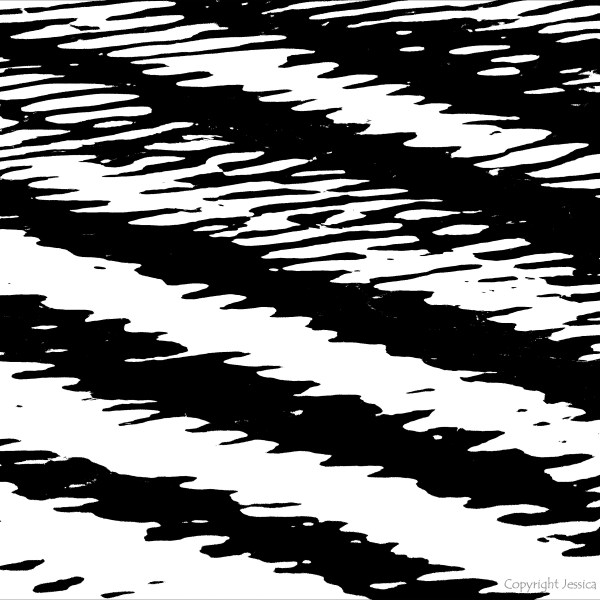 Natural water ripple patterns in black and white