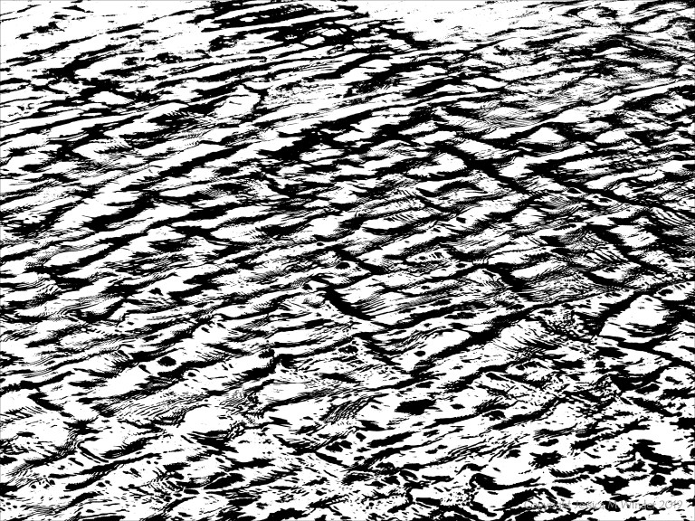 Natural water ripple patterns in black and white