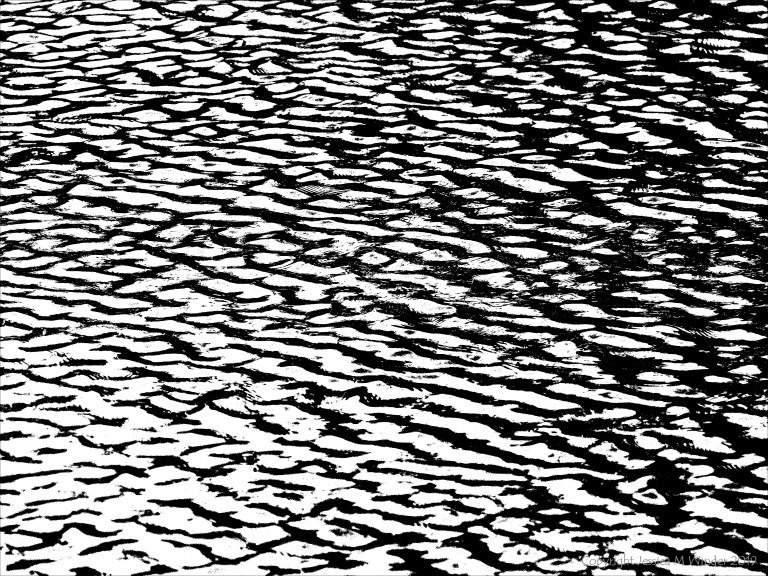 Natural water ripple patterns in black and white