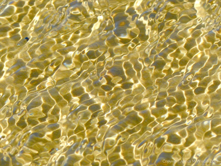 Ripple patterns on shallow water over sand