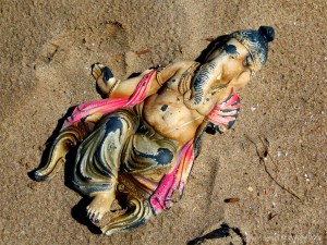 Flotsam on a UK beach