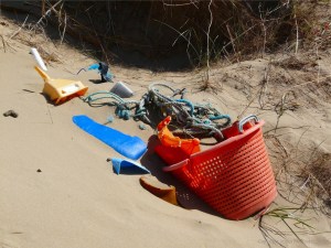 Flotsam on a UK beach
