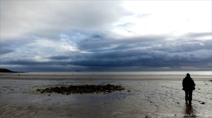 Beachscape with storm clouds on a winter's day
