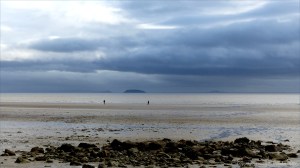 Beachscape with storm clouds on a winter's day