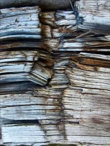 Recycled weathered railway sleeper texture and pattern