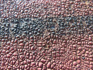Weathered paintwork on iron