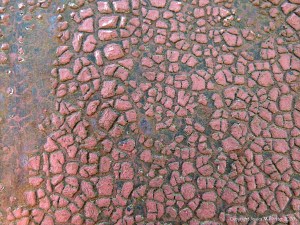 Weathered paintwork on iron