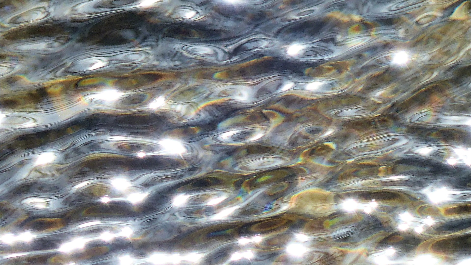 Abstract natural patterns of reflected light on water