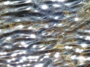 Abstract natural patterns of reflected light on water