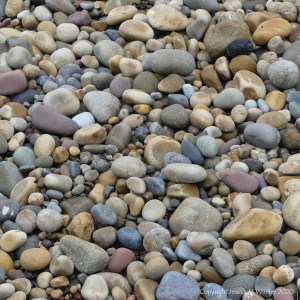 Smooth coloured pebbles at Caswell Bay