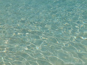 Sunlight reflection patterns on tropical water