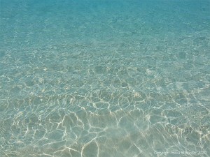Sunlight reflection patterns on tropical water